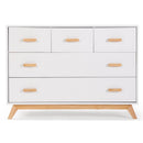 Dadada - Soho 5-Drawer Dresser For Nursery and Bedroom, White/Natural Image 1