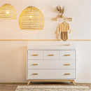 Dadada - Soho 5-Drawer Dresser For Nursery and Bedroom, White/Natural Image 2