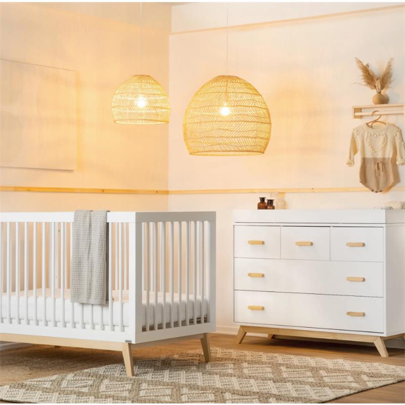 Dadada - Soho 5-Drawer Dresser For Nursery and Bedroom, White/Natural Image 3