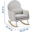 Delta Children - Ella Rocker with LiveSmart Evolve Fabric, Limestone Grey Image 6