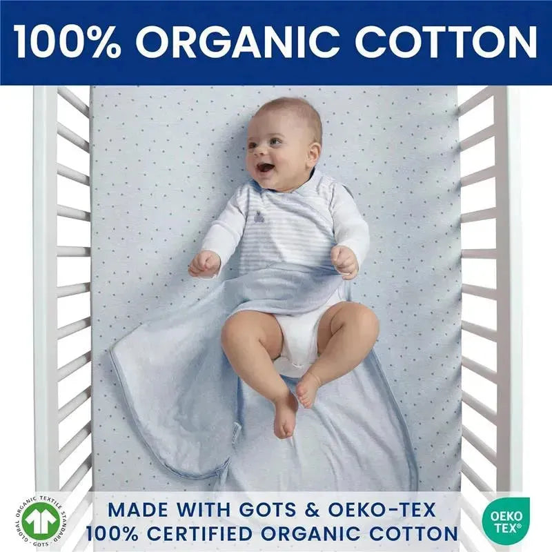 Delta Children - Gap babyGap TrueSleep Sleep Sack, 6-12 Months, Bluish Grey Stripe Image 4