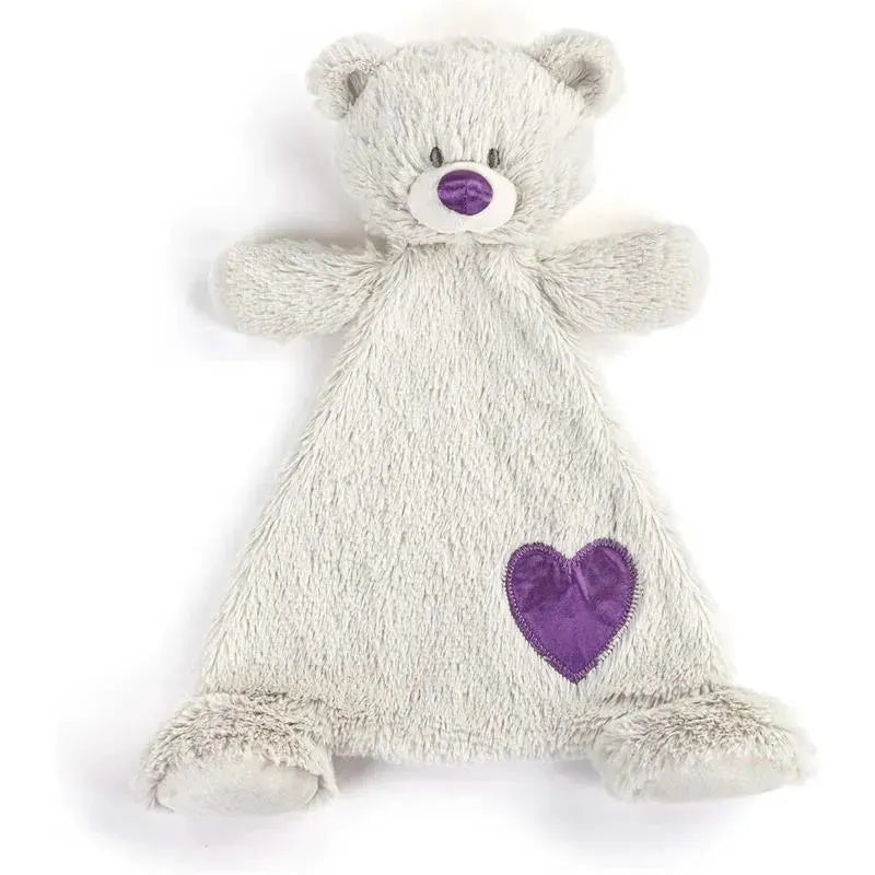 DEMDACO - Birthstone Amethyst and Grey, Stuffed Animal Blankie Bear February Image 1