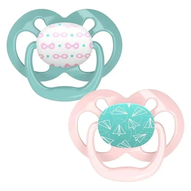Dr. Brown - 2Pk Advantage Pacifiers, Stage 2, Pink Airplanes Image 1