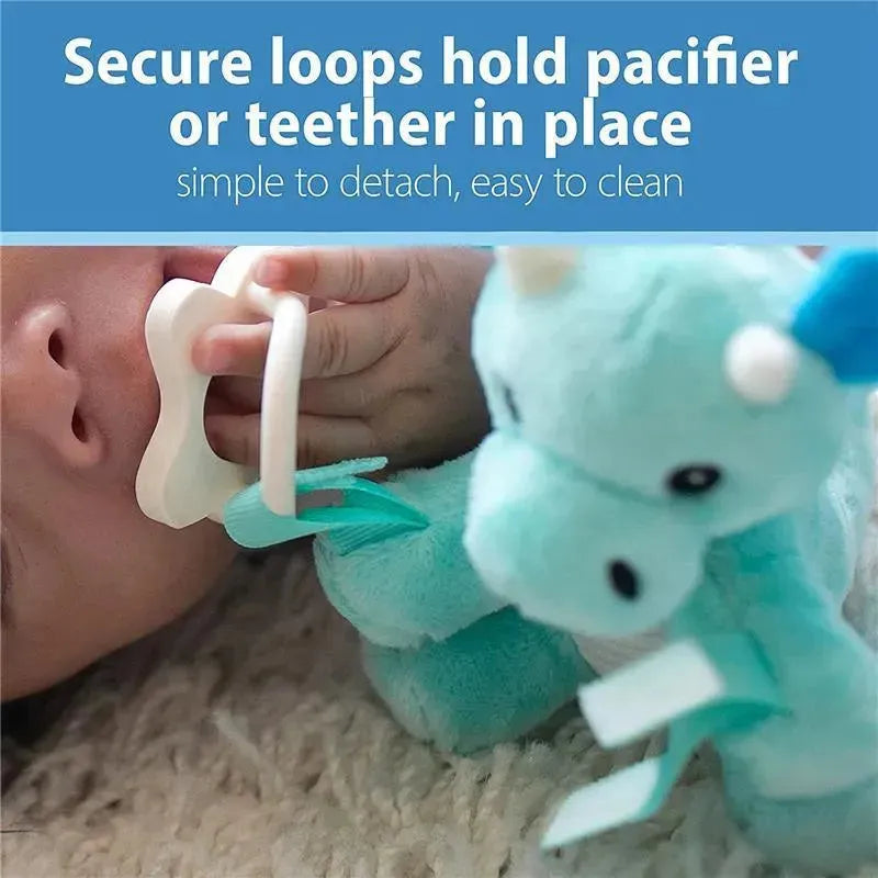 Dr. Brown - Baby Lovey Pacifier Holder & Teether Clip, Dinosaur Image 6