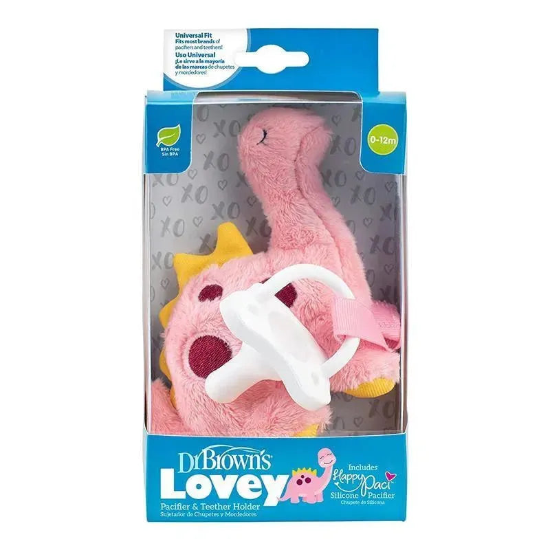 Dr. Brown - Baby Lovey Pacifier Holder & Teether Clip, Dinosaur Image 8