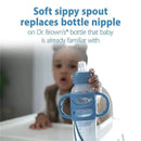 Dr. Brown's - Milestones Narrow Sippy Bottle with Silicone Handles, Light Blue Image 3