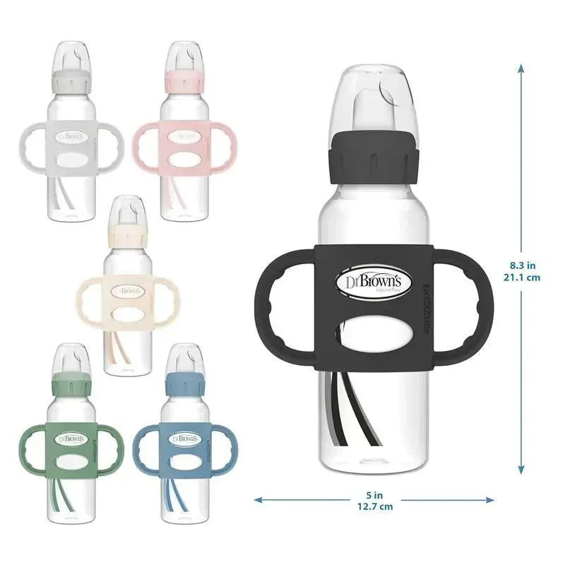 Dr Brown - Milestones Narrow Sippy Spout Bottle, Easy-Grip Handles, 8oz, Ecru, 1-Pack, 6m+ Image 3