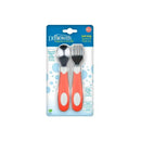 Dr. Brown - Soft Grip Spoon & Fork Set, Coral Image 3