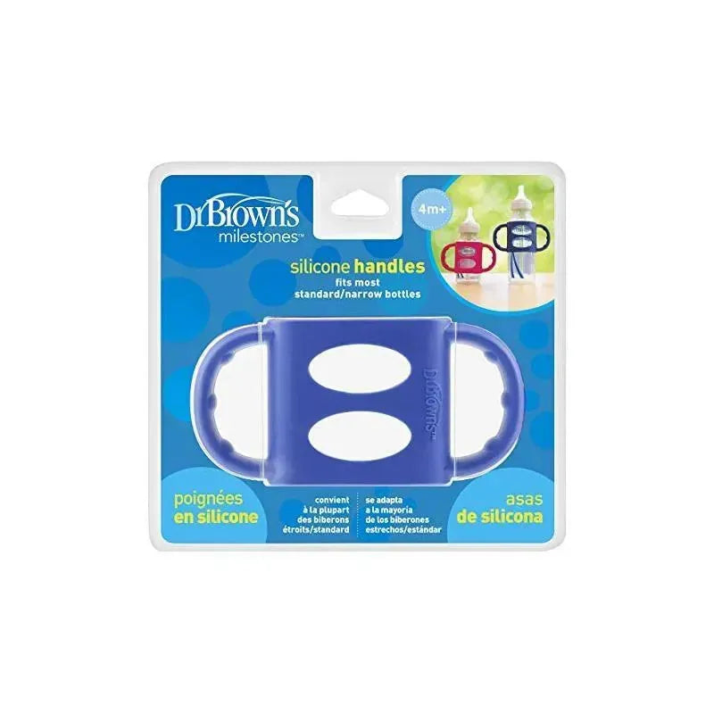 Dr. Brown's 100% Silicone Standard-Neck Baby Bottle Handle, Blue Image 3