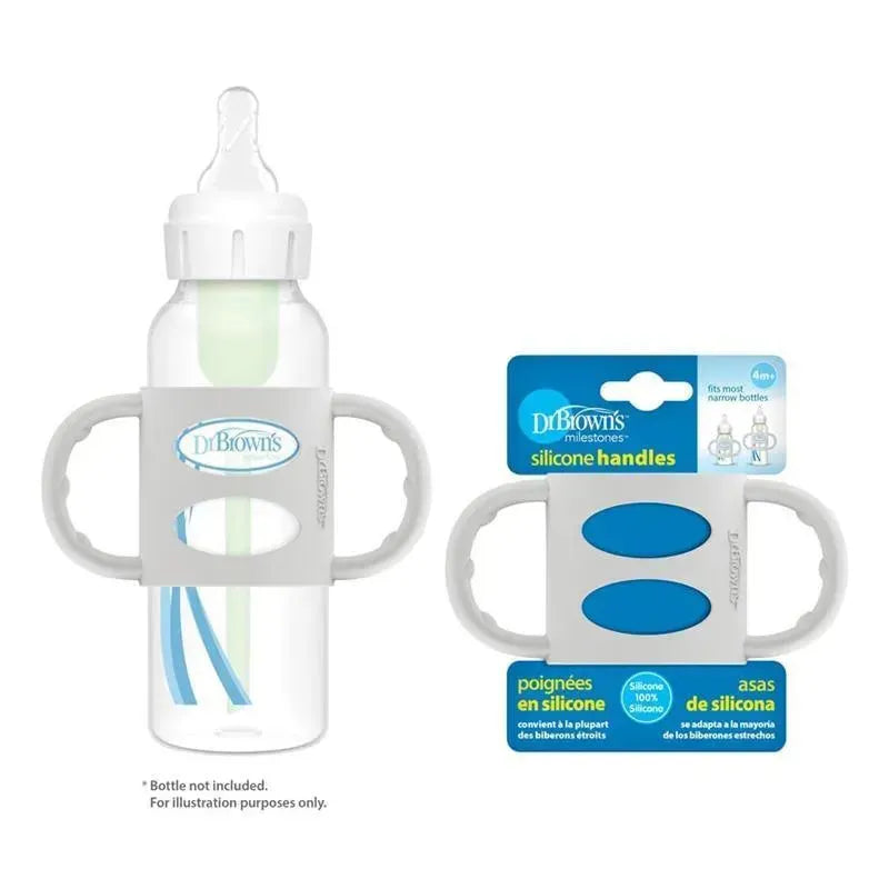 Dr. Brown's 100% Silicone Narrow Baby Bottle Handles, Gray Image 3