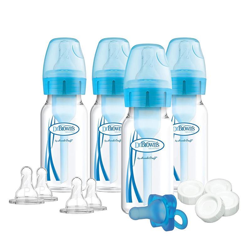 Dr. Brown's 4 Oz/120 Ml Pp Options+ Narrow Breast To Bottle Slow Flow Set, Blue Image 9
