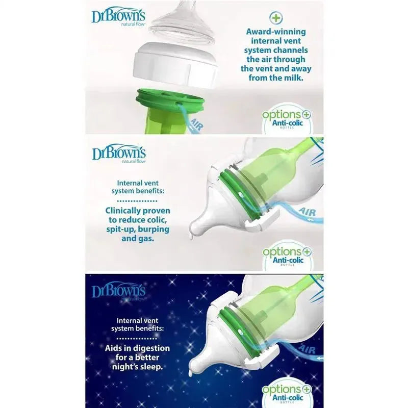 Dr. Brown's 9 oz Options+ Wide-Neck Bottles, 3-Pack Image 5