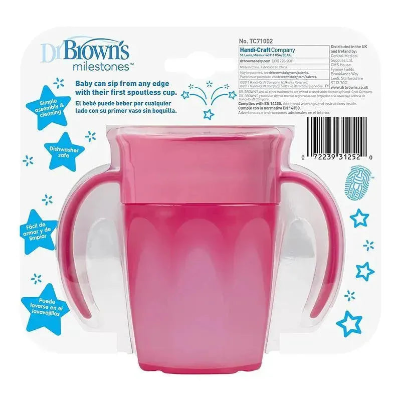 Dr. Brown's Cheers 360 Spoutless Training Cup, Pink Image 4