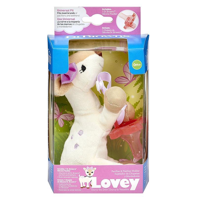 Dr. Brown's - Deer Lovey with Pink One-Piece Pacifier Image 3