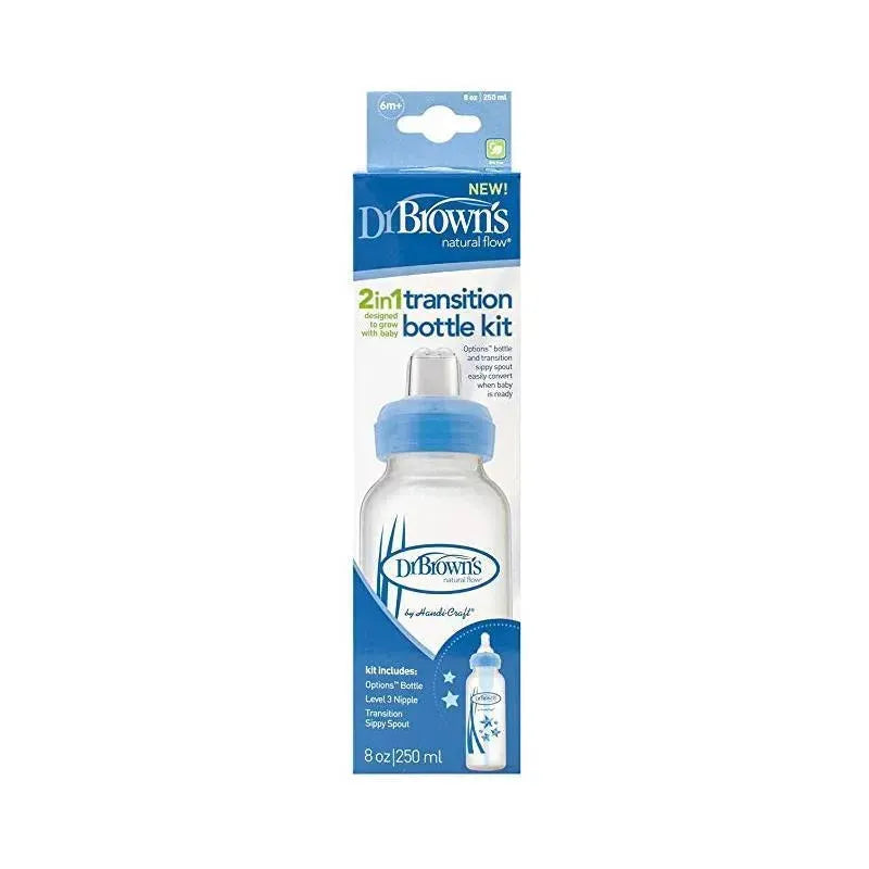 Dr. Brown's - 1Pk Natural Flow Anti-Colic Options+ Narrow Sippy Bottle Starter Kit, 8Oz Image 2