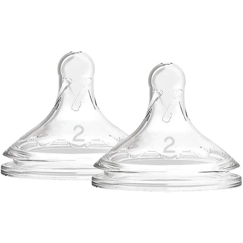 Dr. Brown's Options+ Level 2 Wide-Neck Silicone Bottle Nipples, 2-Pack Image 1