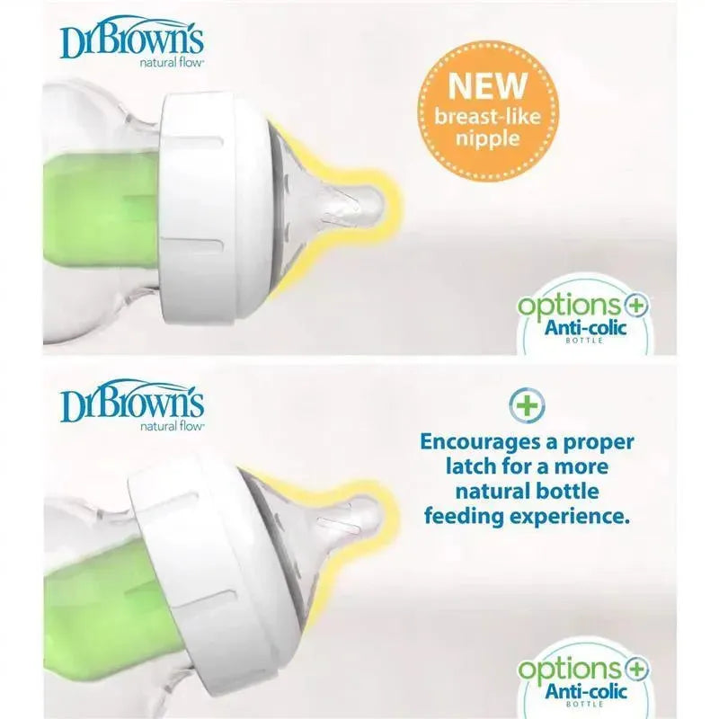 Dr. Brown's - 2Pk Options+ 4 Level Wide-Neck Silicone Bottle Nipples Image 3