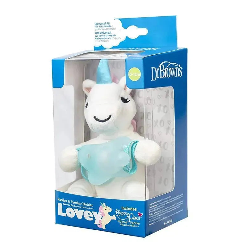 Dr. Brown's Unicorn Lovey W/ Aqua One-Piece Pacifier Image 3