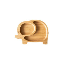 Eco Rascals Bamboo Suction Plate With Two Sections Elephant, Blue Image 2