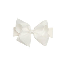Elegant Baby Headband Medium Bow, White Image 1