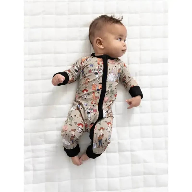 Ellie Sue - Baby Round Up Gang Bamboo Zipper Romper Image 2