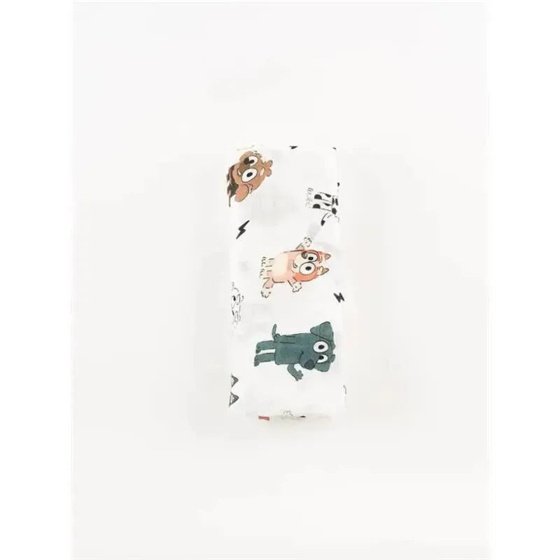 Ellie Sue - Blue Dog & Friends Bamboo Muslin Blanket Image 2