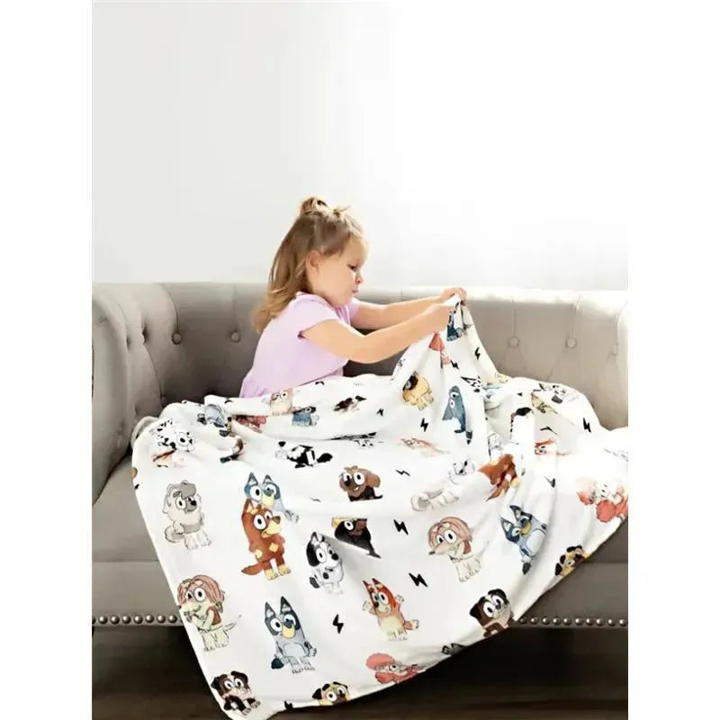 Ellie Sue - Blue Dog & Friends Bamboo Throw Blanket  Image 3