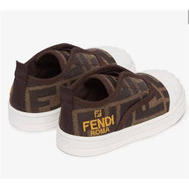 Fendi Baby - Tobacco Jacquard Junior Sneakers for First Steps Image 2