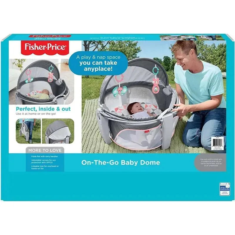 Fisher Price On-The-Go Baby Dome, Baby Girl Play Space & Napping Spot, Rosy Windmill Image 7