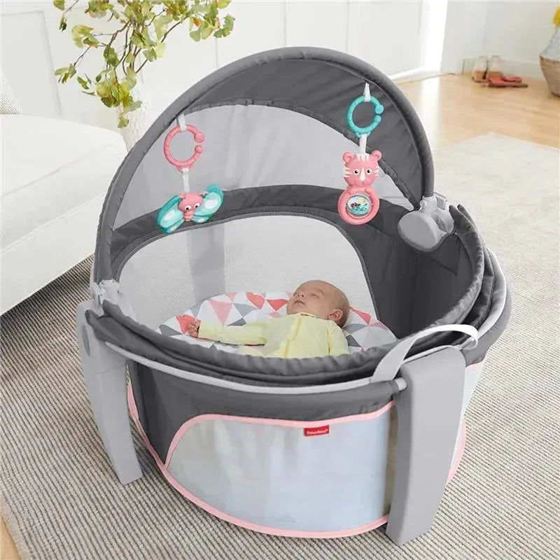 Fisher Price On-The-Go Baby Dome, Baby Girl Play Space & Napping Spot, Rosy Windmill Image 9