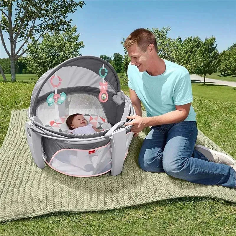 Fisher Price On-The-Go Baby Dome, Baby Girl Play Space & Napping Spot, Rosy Windmill Image 19