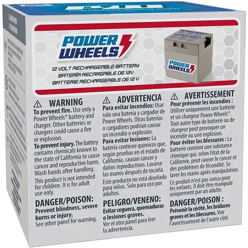 Fisher Price Power Wheels 12-Volt Rechargeable Replacement Battery Image 2