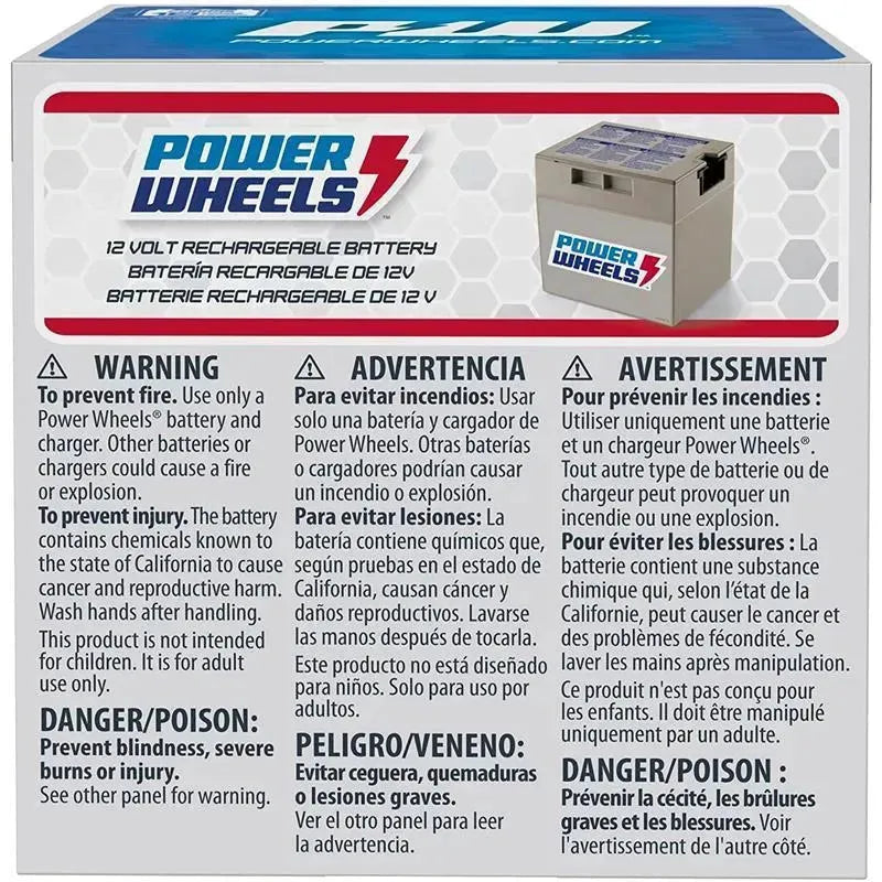 Fisher Price Power Wheels 12-Volt Rechargeable Replacement Battery Image 3