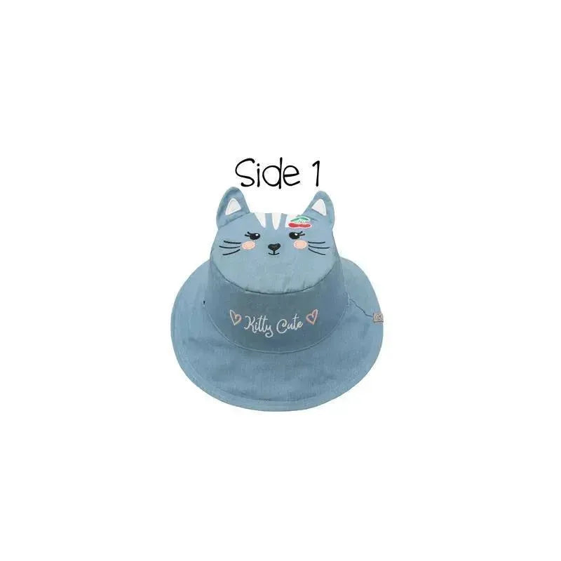 Flap Jack Kids Reversible Kids & Toddler Sun Hat Cat/Cherry Image 3
