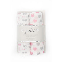 Forever Baby Muslin Swaddle Blankets Pink Heart Image 1