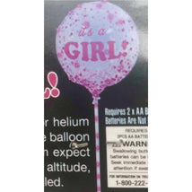 Ganz - It'a A Girl Confetti Balloon With Stick & Handle And Light Pink String Light Image 1