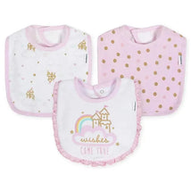 Gerber - 3 PK Terry Bib Girl, Castle, One Size Image 1