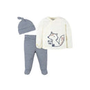 Gerber - 3Pc Take me home Set (Side Snap Mitten Cuff Shirt, Footed Pant & Cap) - Boy Fox Image 1