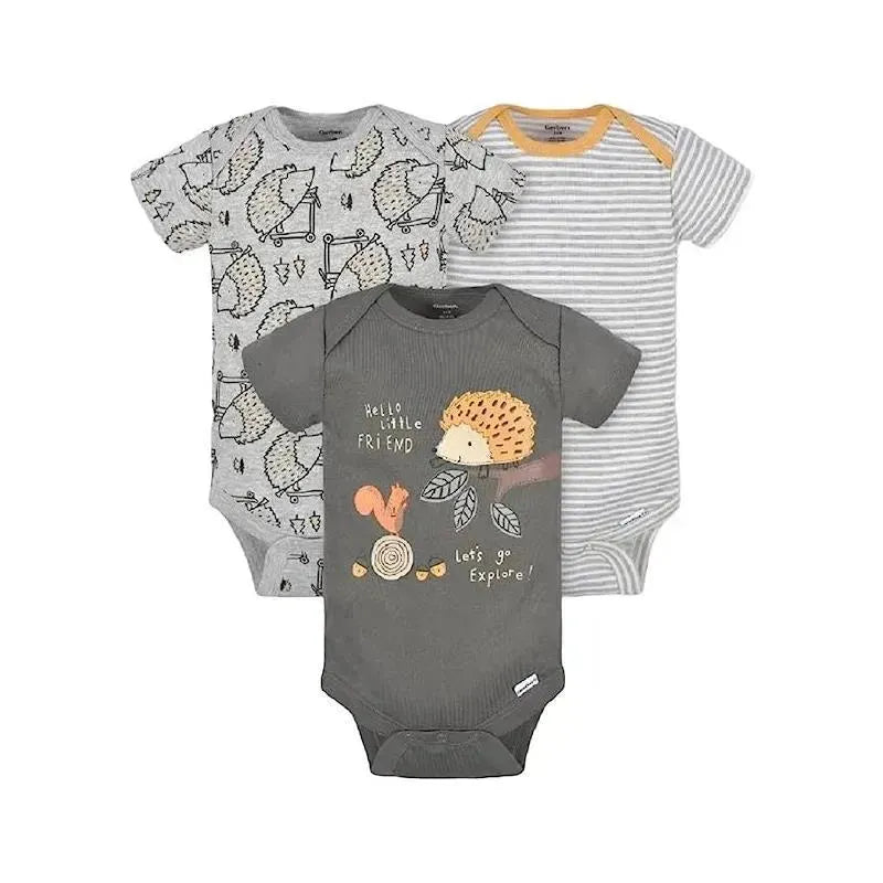 Gerber - 3Pk Baby Boy Onesies Headgehod Image 1