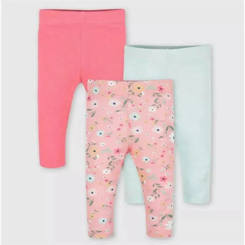 Gerber - 3Pk Baby Girls Fox Pants, Pink/Flower Image 1