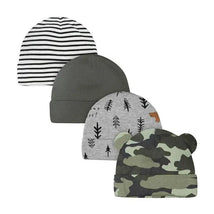 Gerber 4 Pack Baby Boy Bear Caps Image 1