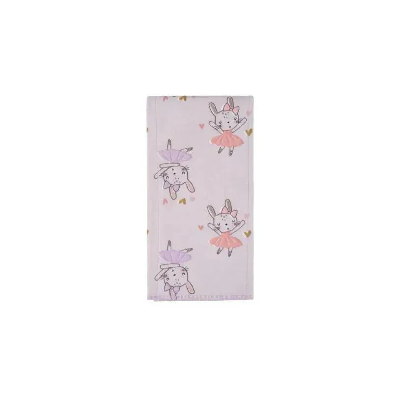 Gerber 4-Pack Girls Bunny Ballerina Flannel Burp Cloths Image 4