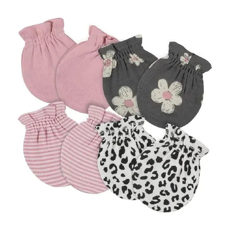 Gerber - 4Pk Baby Mittens - Girl Leopard Image 1