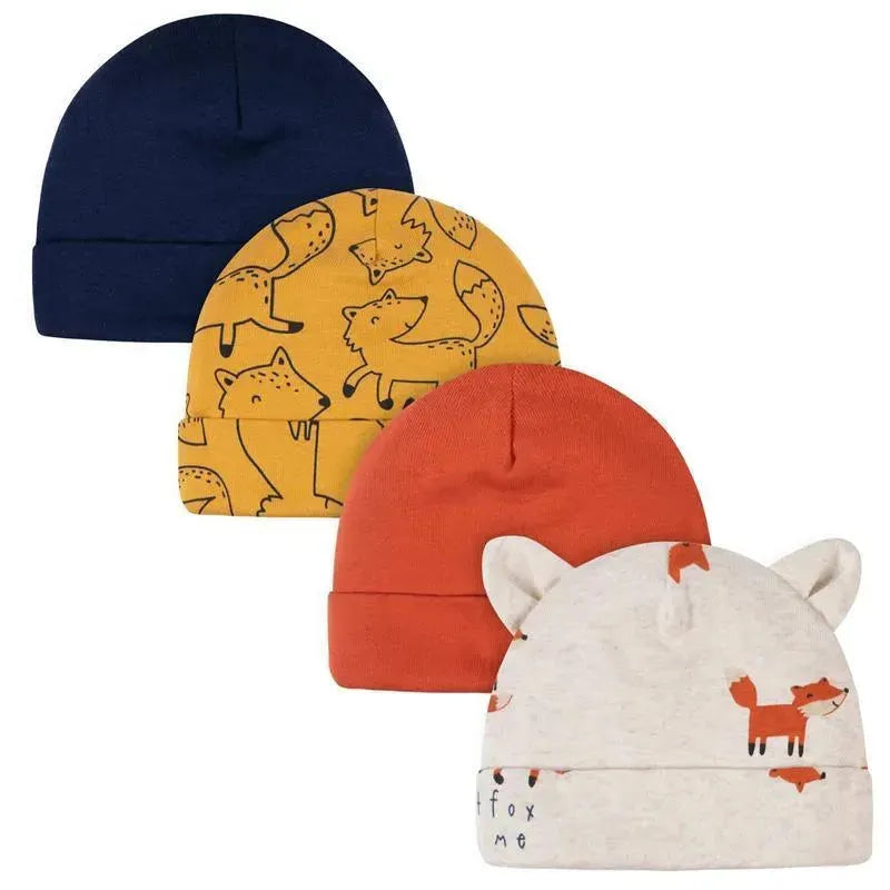 Gerber - 4Pk Cap Boy Fox, 0/6M Image 1