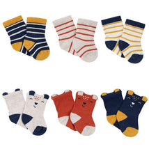 Gerber - 6-Pack Baby Boys Fox Wiggle Proof® Jersey Crew Socks, Fox Image 1