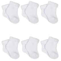 Gerber - 6Pk Terry Wiggle Proof Socks, 0/3M, White Image 1