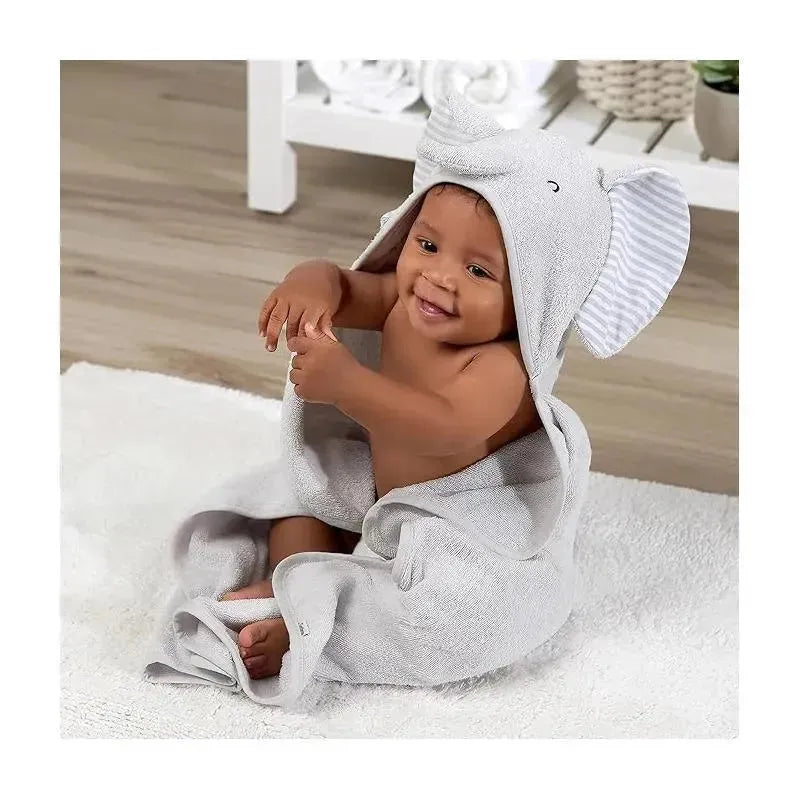 Gerber - Baby Hooded Bath Towel & Washcloths, Elephant Image 5