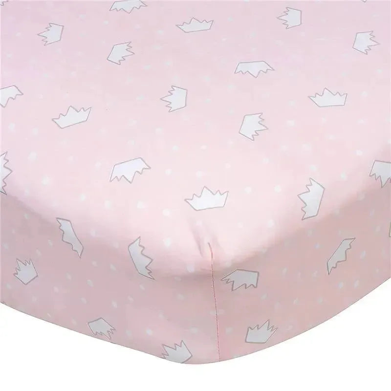 Gerber Bedding - 1Pk Fitted Baby Crib Sheet - Girl Princess Crown Image 1
