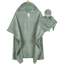 Gerber Bedding - 2Pc Security Blanket & Hooded Blanket Set, Boy Dino Time Image 1
