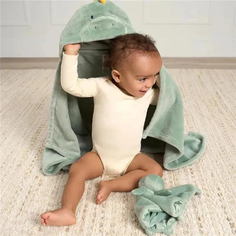 Gerber Bedding - 2Pc Security Blanket & Hooded Blanket Set, Boy Dino Time Image 7